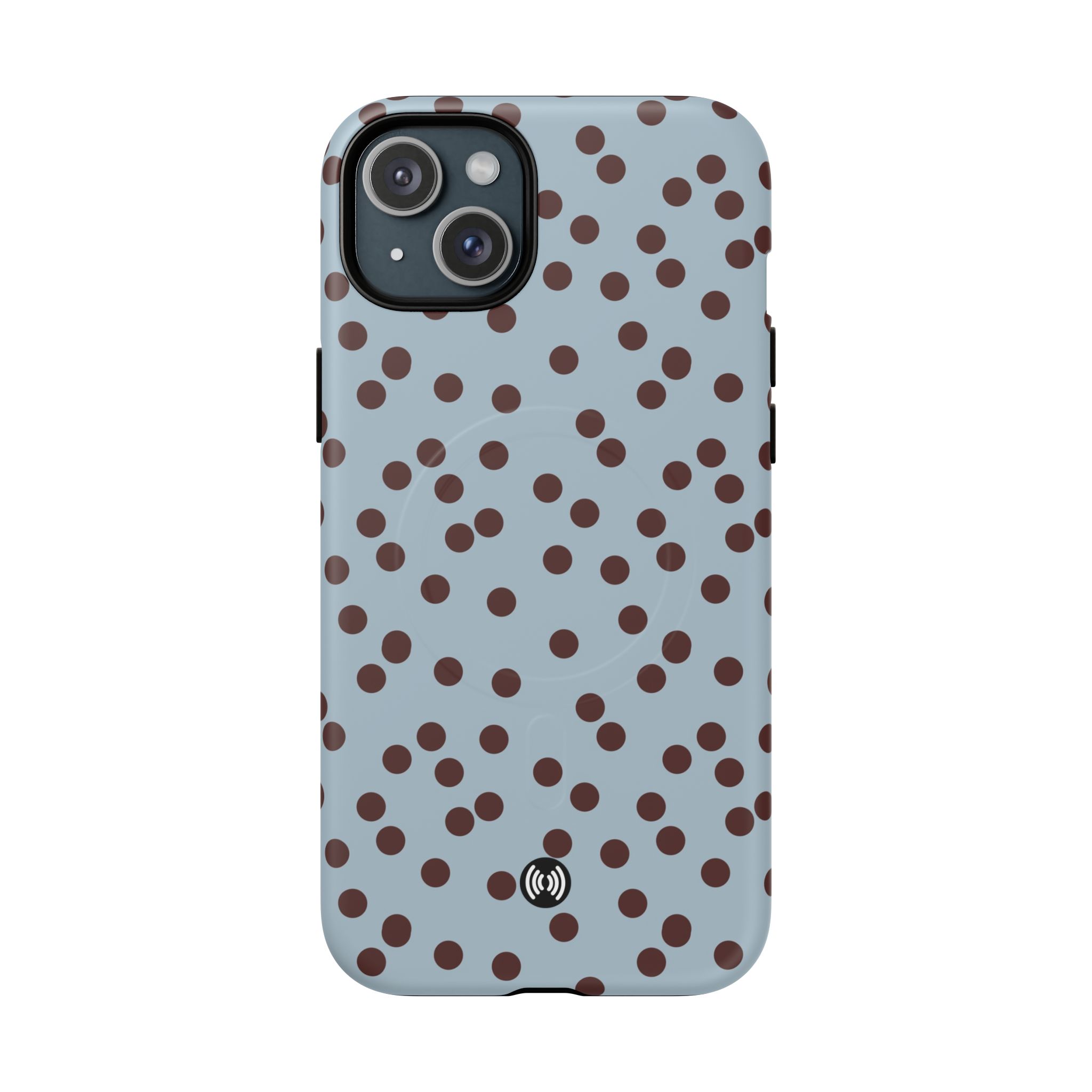 Polka Dot Magnetic Phone Case — Blue with Brown Spots (Tough Magnetic Case) - Image 7