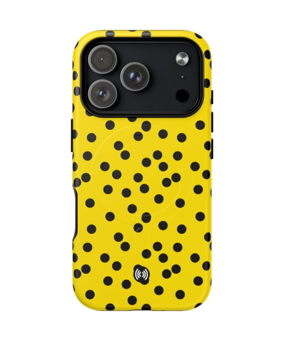 Yellow Polka Dot Tough Magnetic Phone Case — Slim Protective iPhone Cover