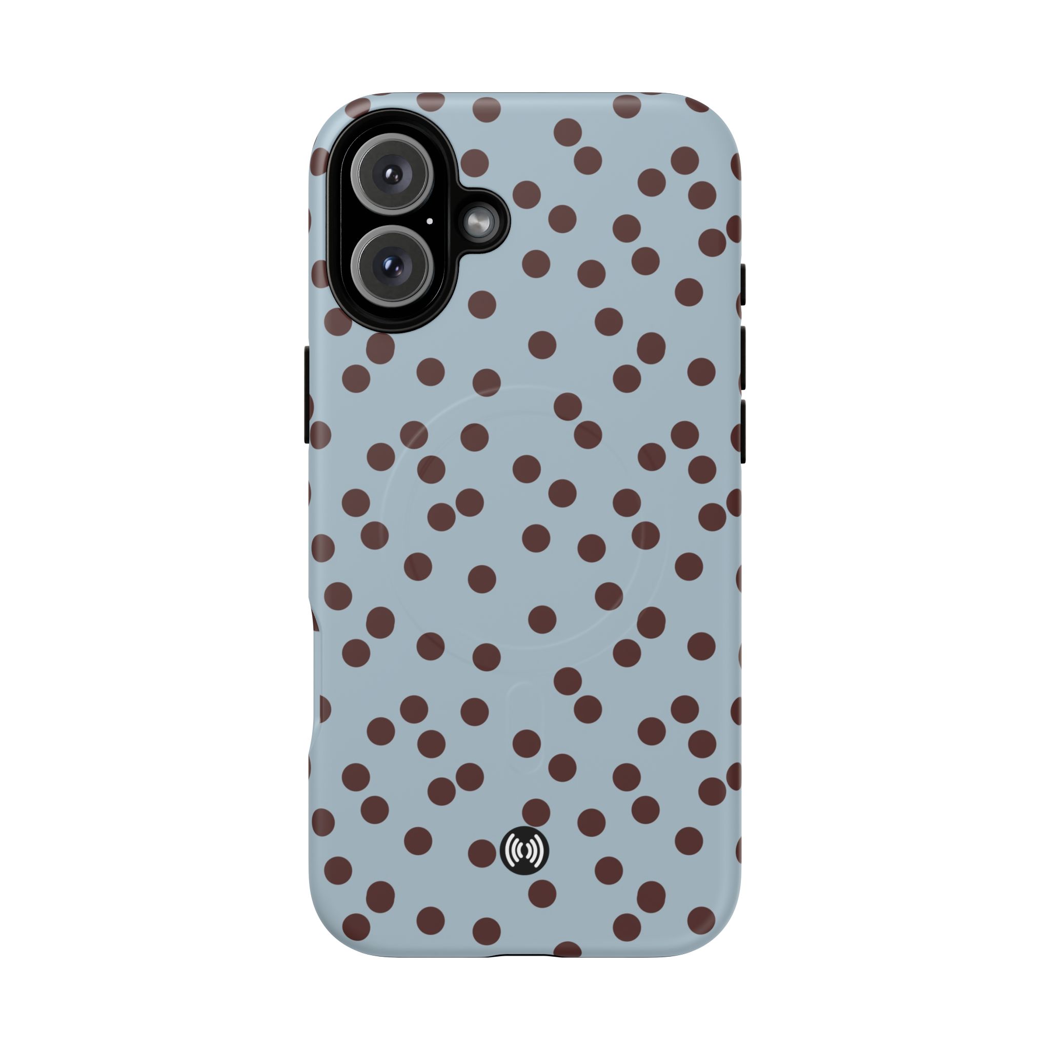 Polka Dot Magnetic Phone Case — Blue with Brown Spots (Tough Magnetic Case) - Image 18