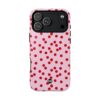 Pink and red polka dot cute phone case for iPhone