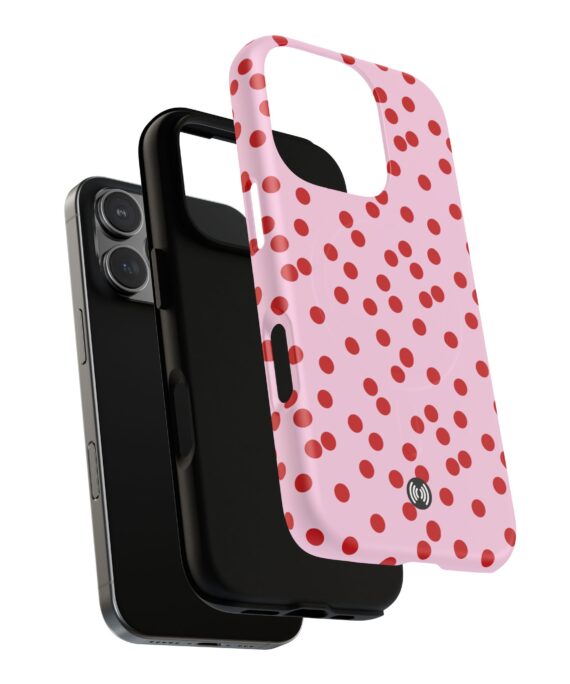 Pink and red polka dot cute phone case for iPhone