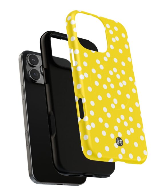 Yellow polka dot MagSafe phone case by CellFinds