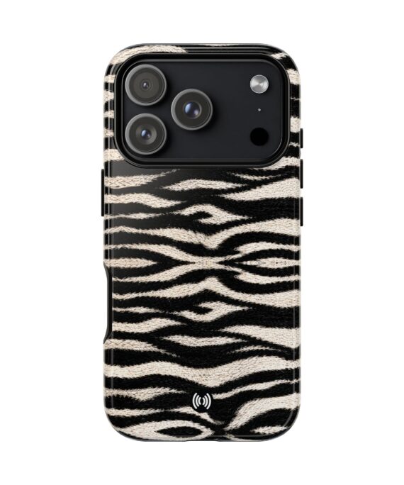 Zebra Print Tough Phone Case — Rugged Protective iPhone Cover