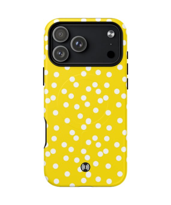 Yellow polka dot MagSafe phone case by CellFinds