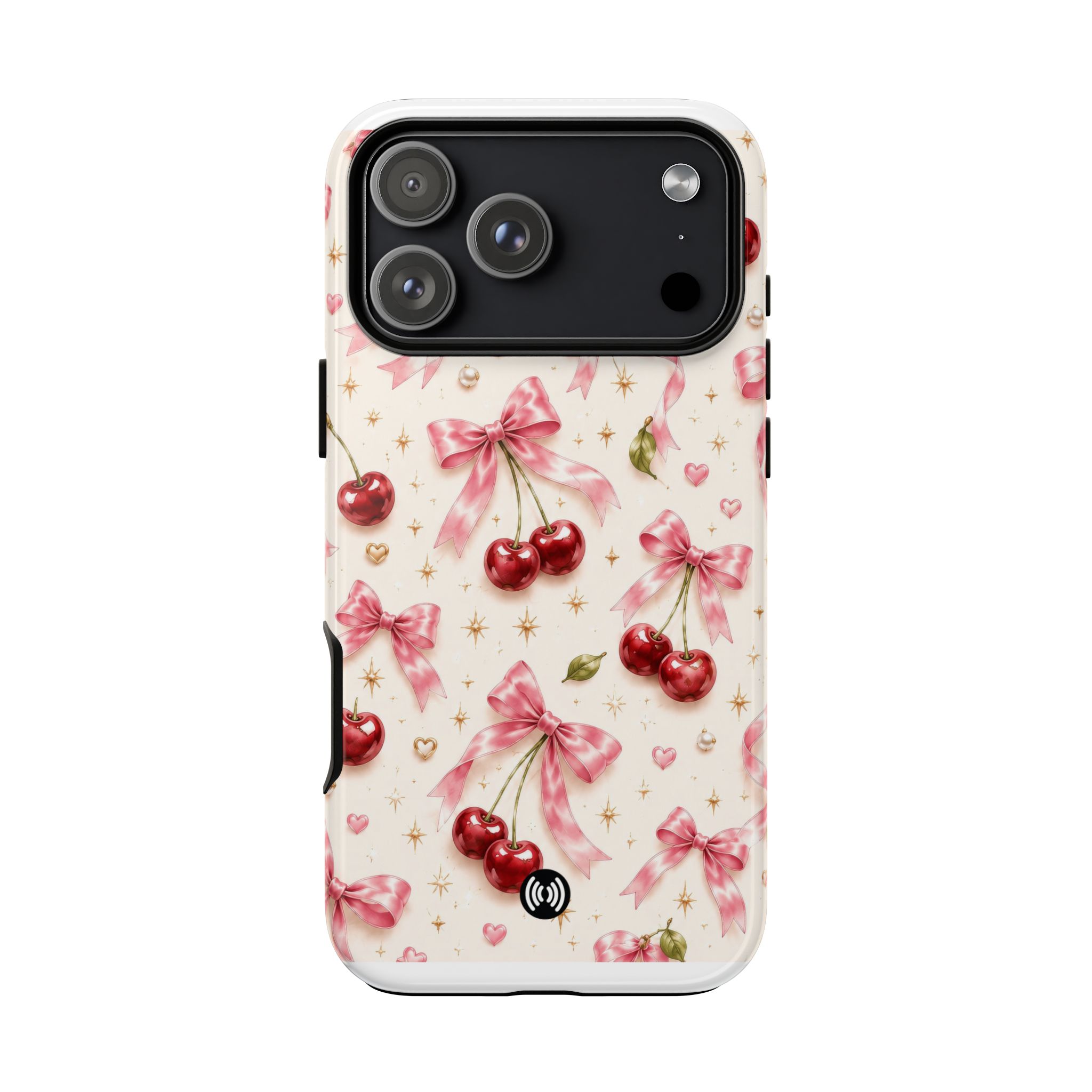 Cherry Bow Tough Phone Case — Cute Retro Cherry Pattern Protective Phone Cover - Image 48
