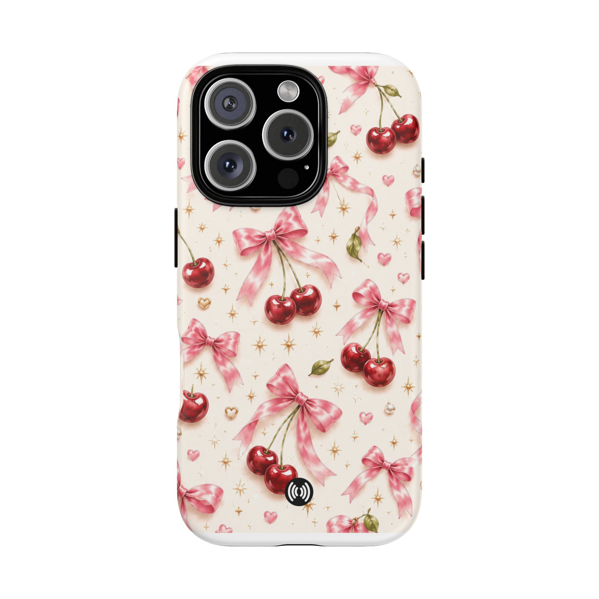 Cherry Bow Tough Phone Case — Cute Retro Cherry Pattern Protective Phone Cover - Image 33