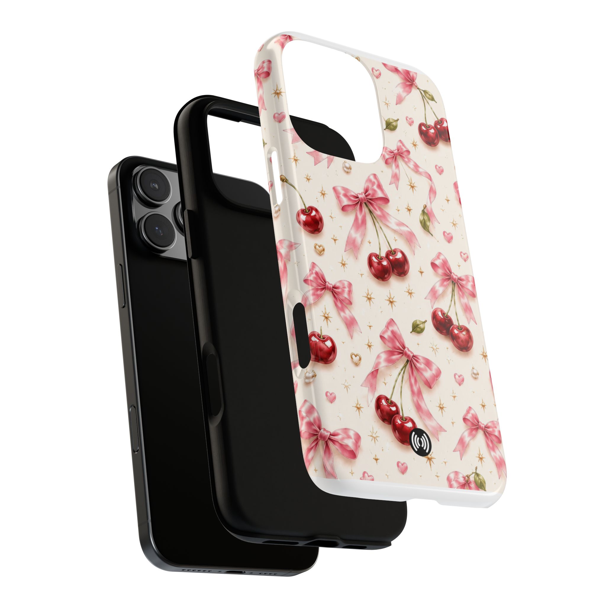 Cherry Bow Tough Phone Case — Cute Retro Cherry Pattern Protective Phone Cover - Image 38