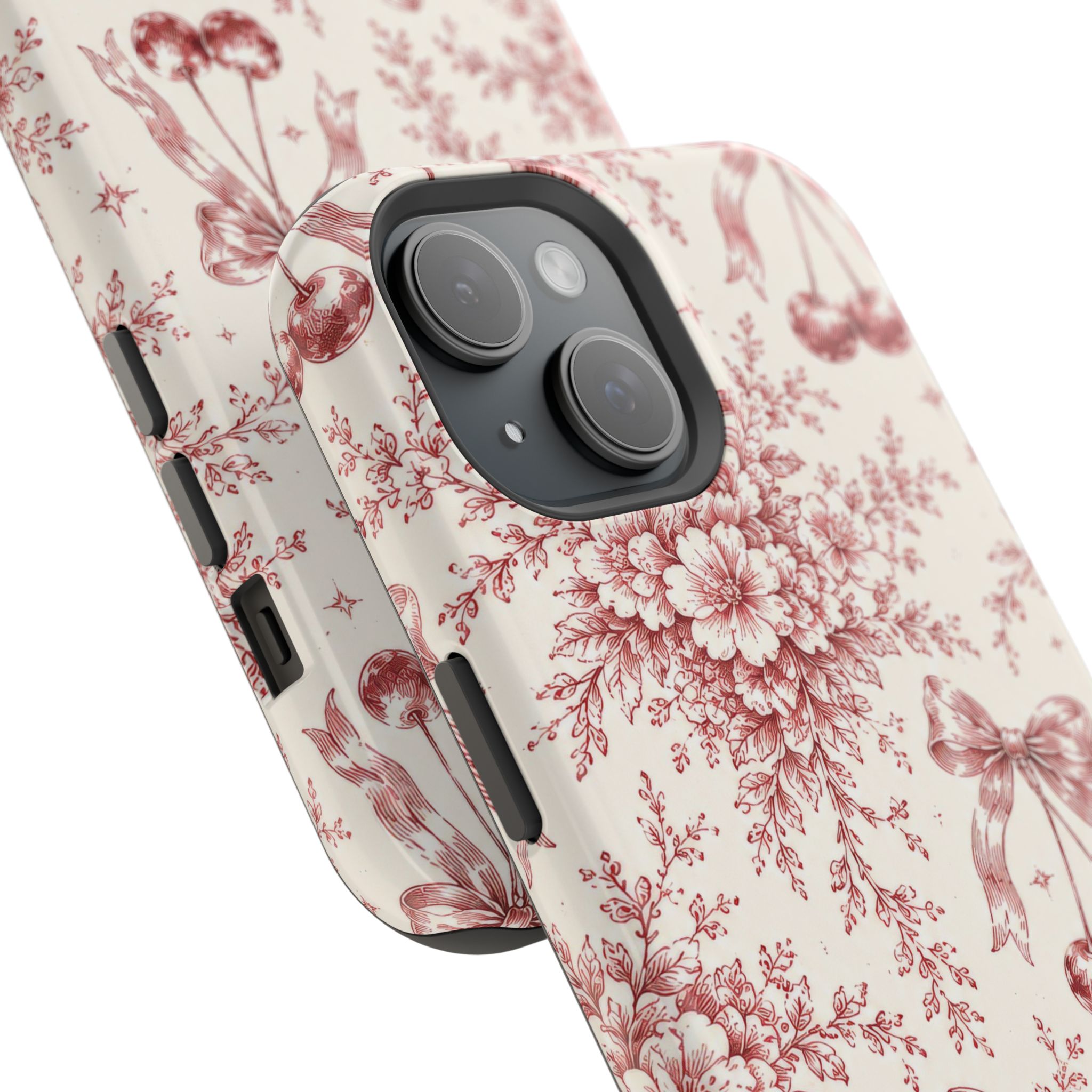 Floral Bow Magnetic Phone Case — Vintage Rose Impact-Resistant Cover - Image 3