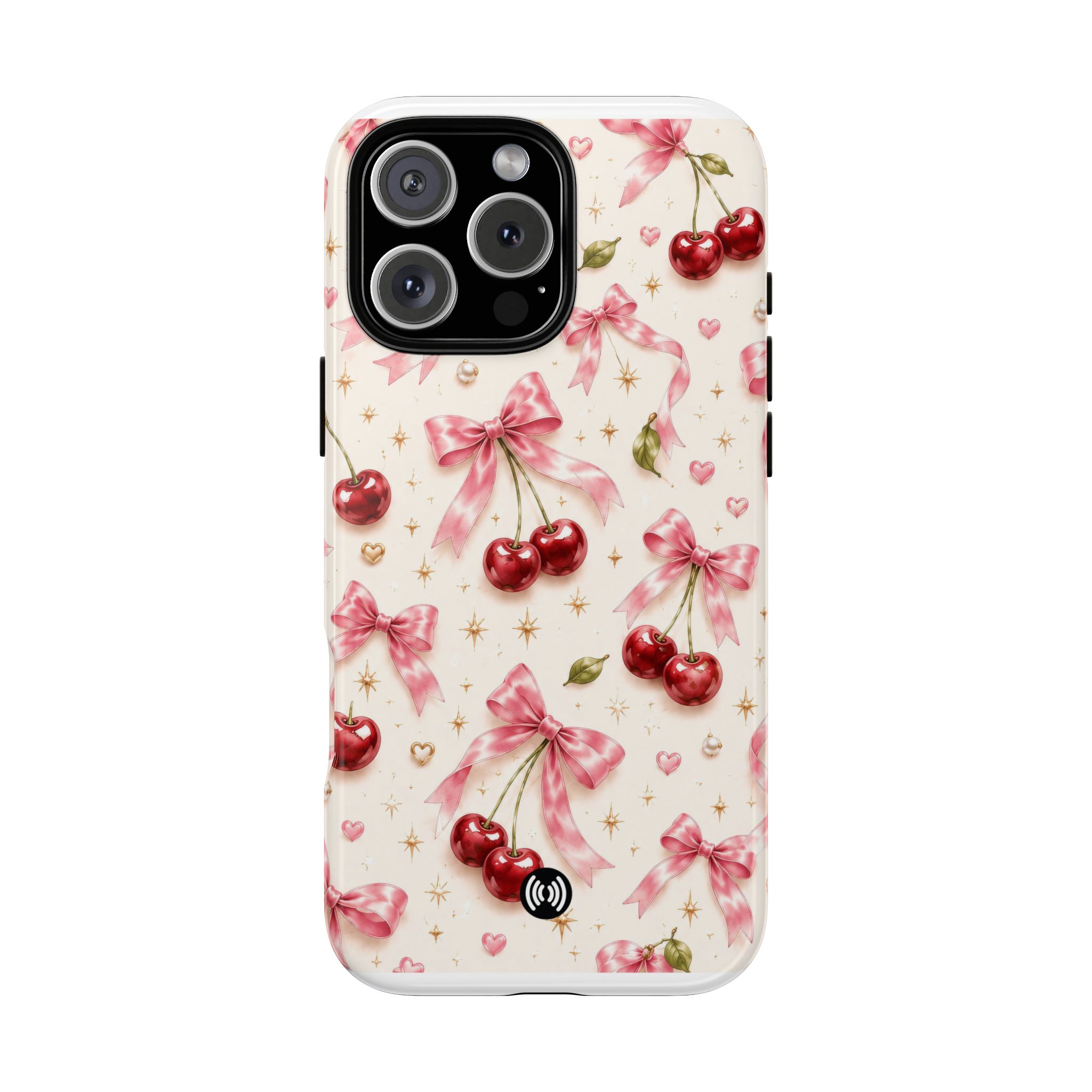 Cherry Bow Tough Phone Case — Cute Retro Cherry Pattern Protective Phone Cover - Image 36