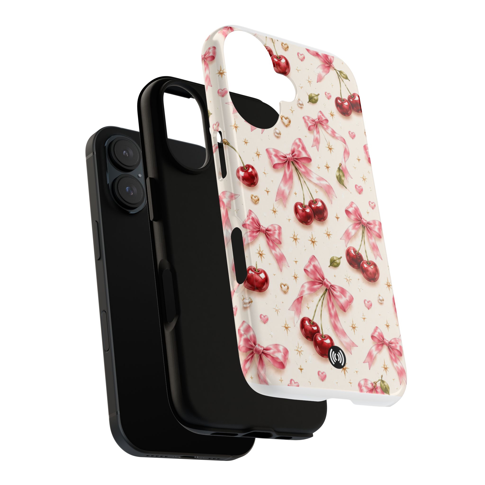 Cherry Bow Tough Phone Case — Cute Retro Cherry Pattern Protective Phone Cover - Image 20