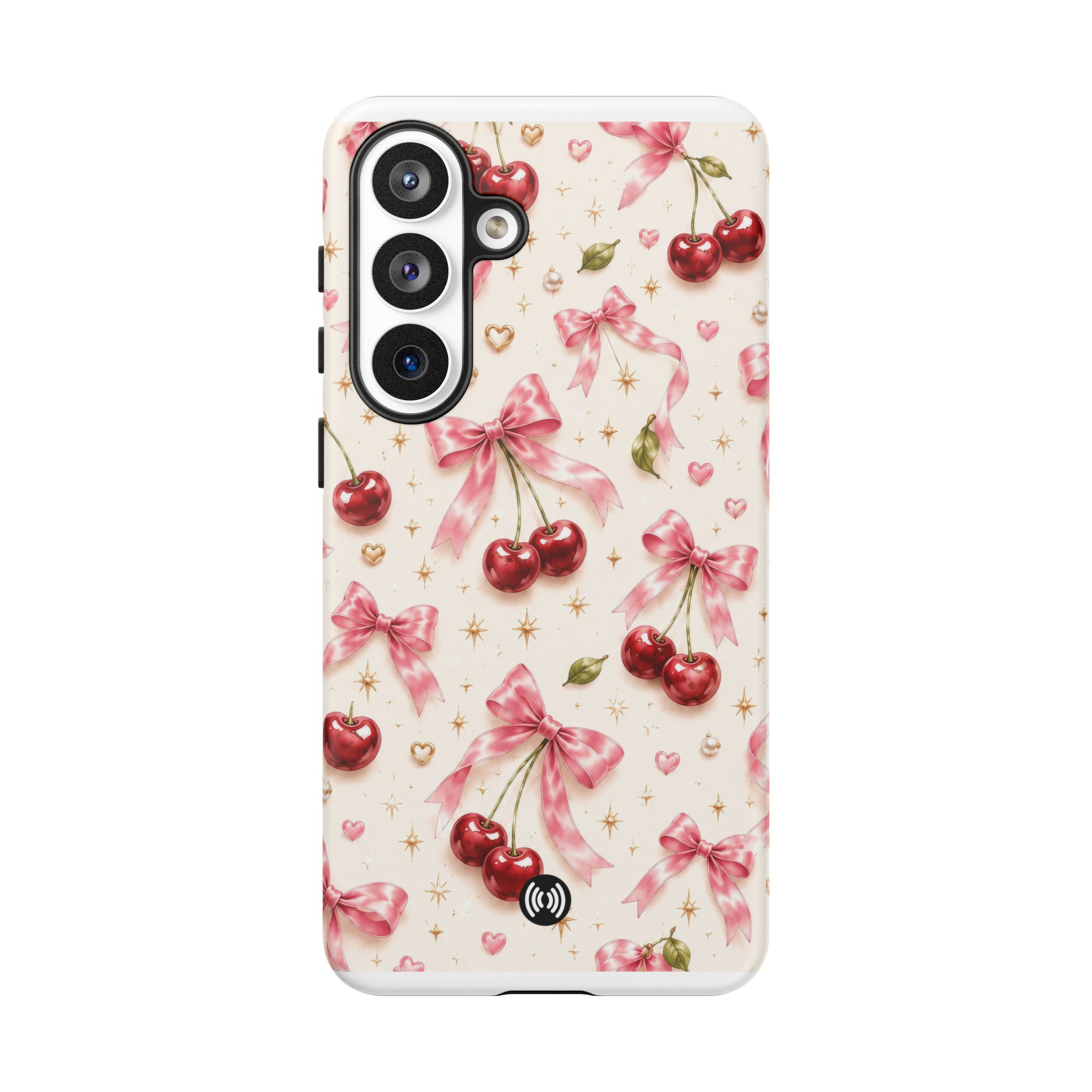 Cherry Bow Tough Phone Case — Cute Retro Cherry Pattern Protective Phone Cover - Image 55