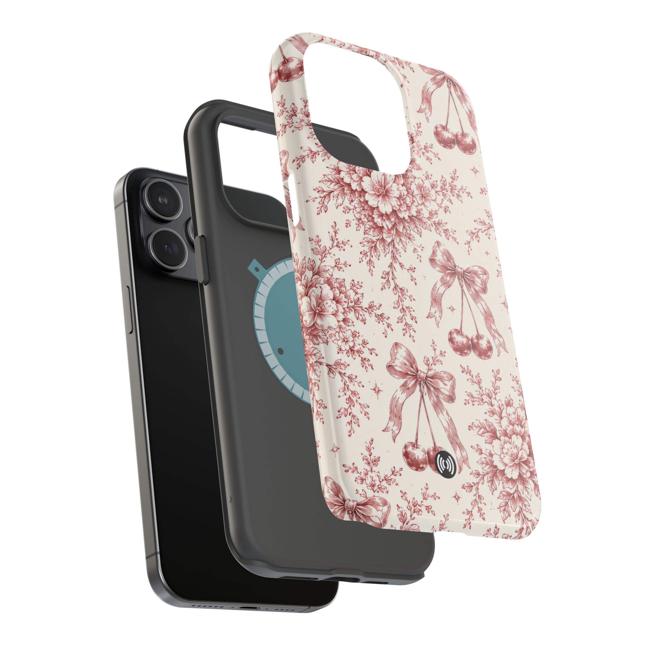 Floral Bow Magnetic Phone Case — Vintage Rose Impact-Resistant Cover - Image 27