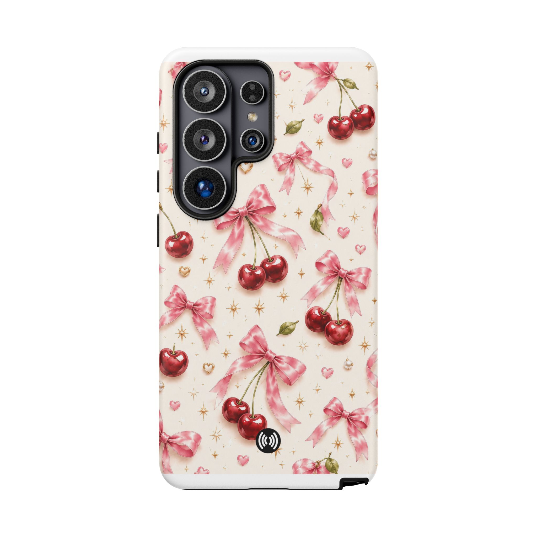Cherry Bow Tough Phone Case — Cute Retro Cherry Pattern Protective Phone Cover - Image 59