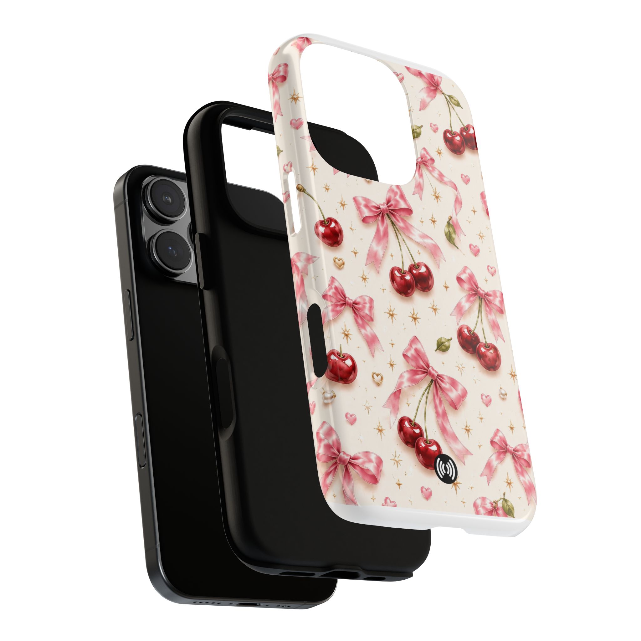 Cherry Bow Tough Phone Case — Cute Retro Cherry Pattern Protective Phone Cover - Image 32