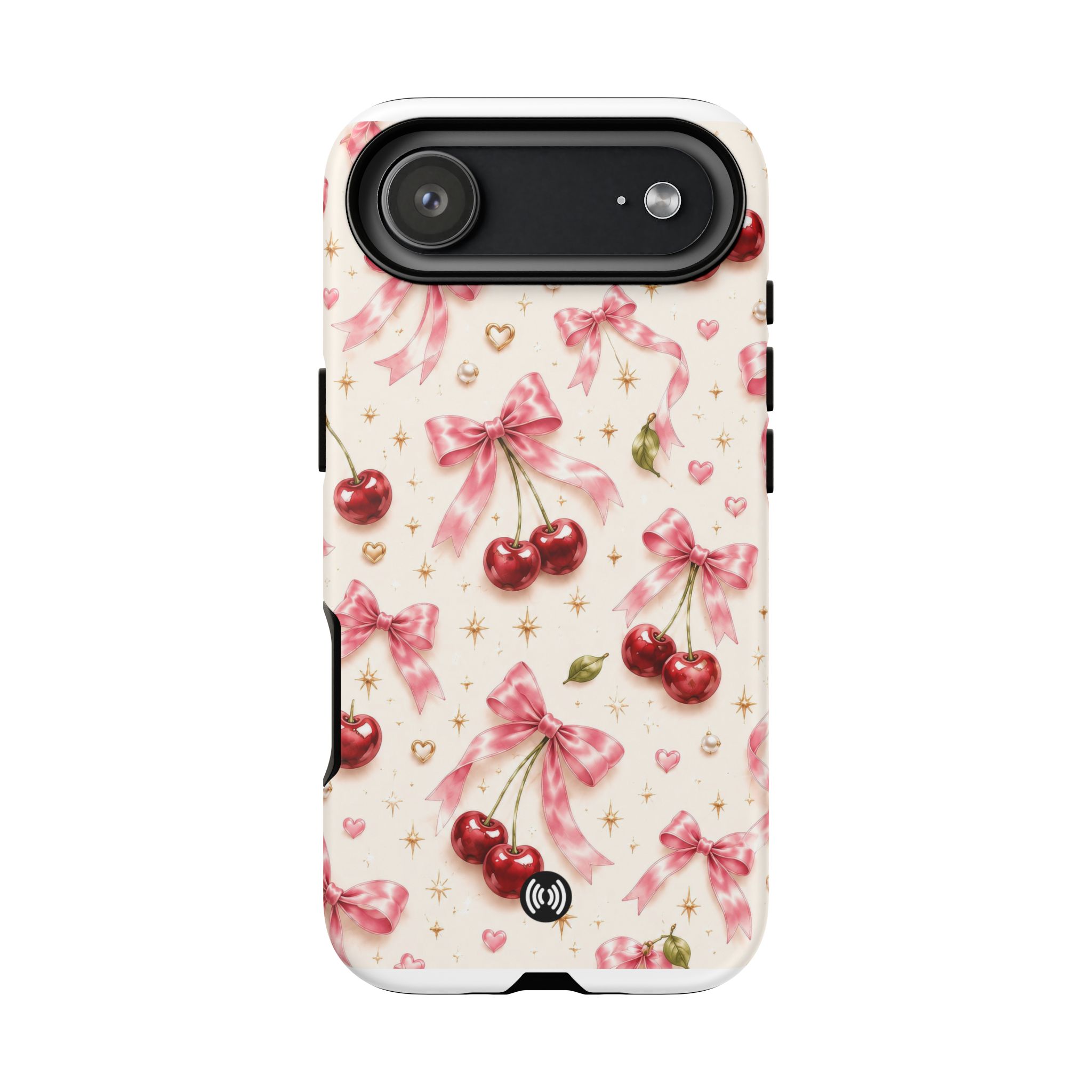 Cherry Bow Tough Phone Case — Cute Retro Cherry Pattern Protective Phone Cover - Image 45