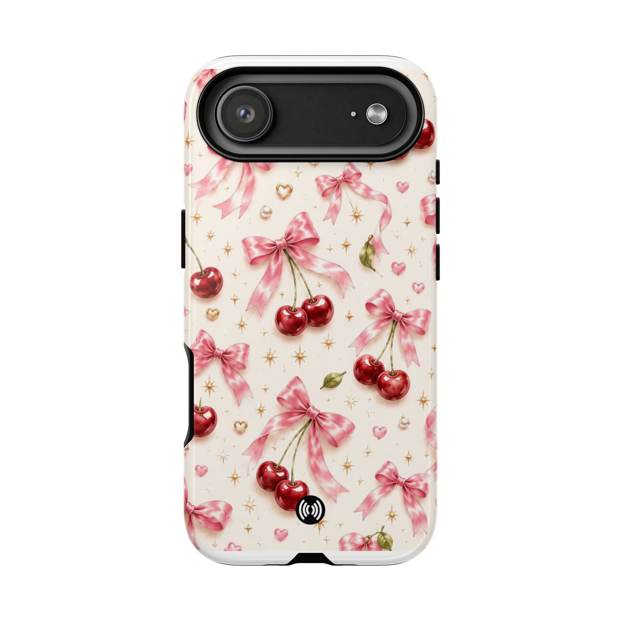 Cherry Bow Tough Phone Case — Cute Retro Cherry Pattern Protective Phone Cover - Image 44