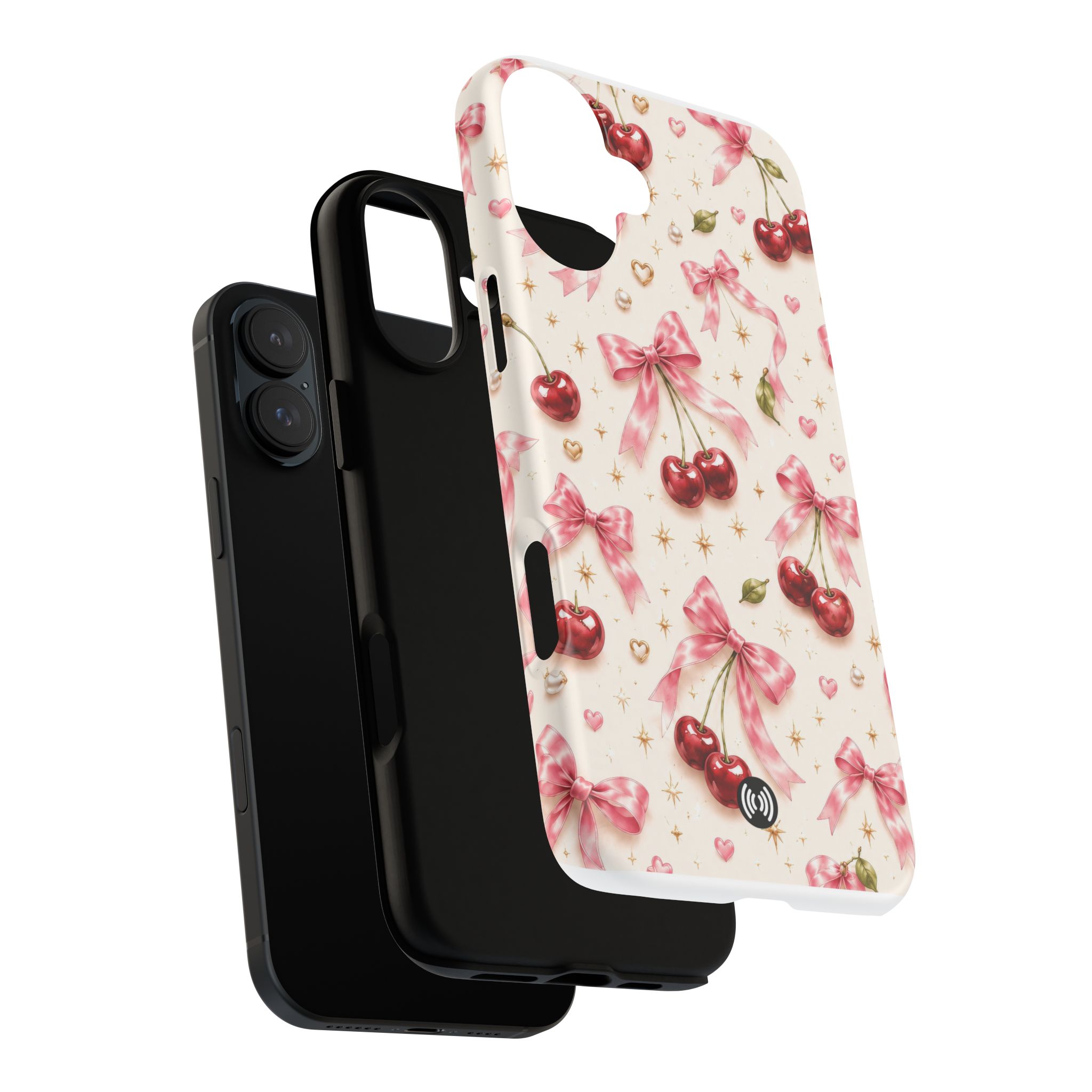 Cherry Bow Tough Phone Case — Cute Retro Cherry Pattern Protective Phone Cover - Image 29