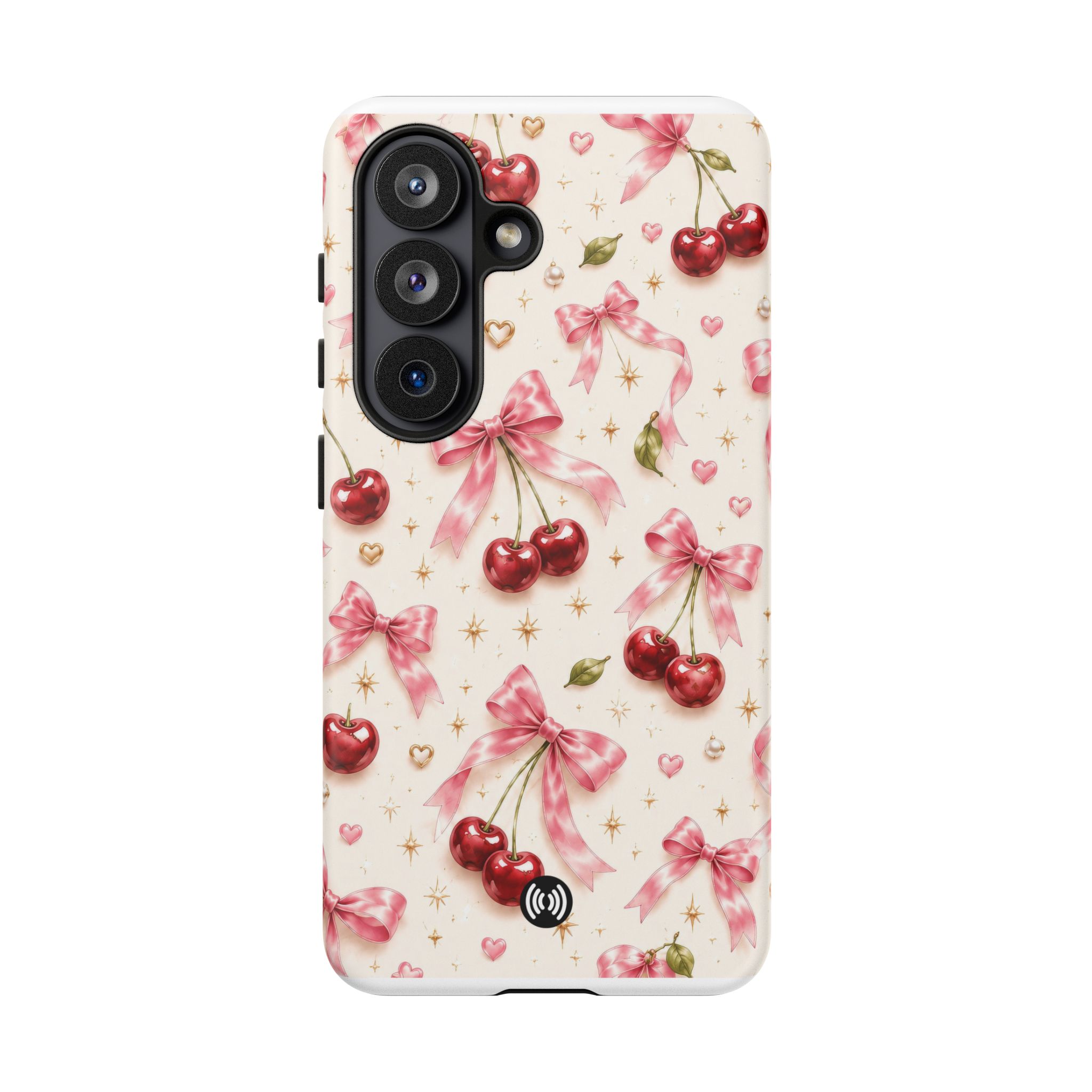 Cherry Bow Tough Phone Case — Cute Retro Cherry Pattern Protective Phone Cover - Image 51