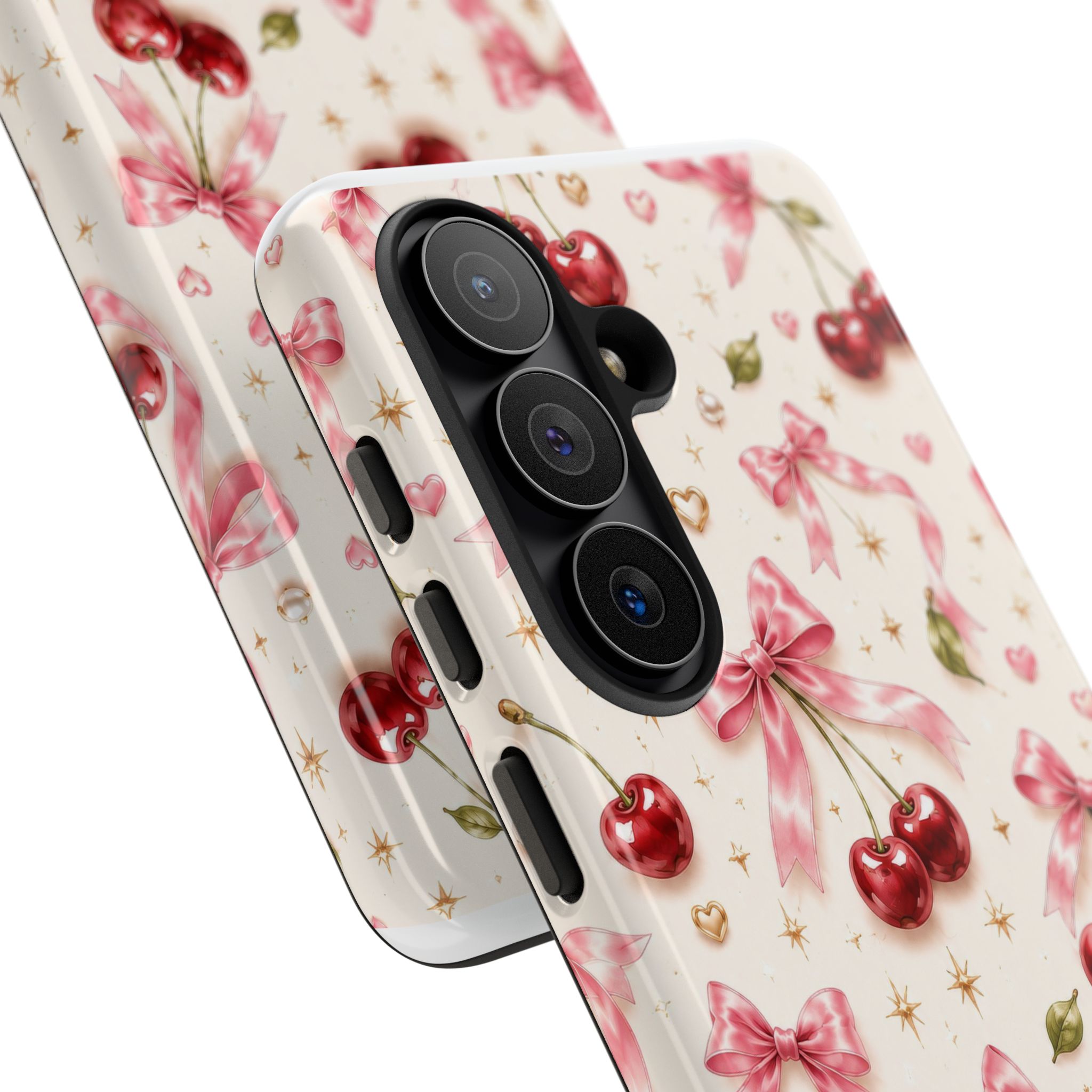 Cherry Bow Tough Phone Case — Cute Retro Cherry Pattern Protective Phone Cover - Image 50