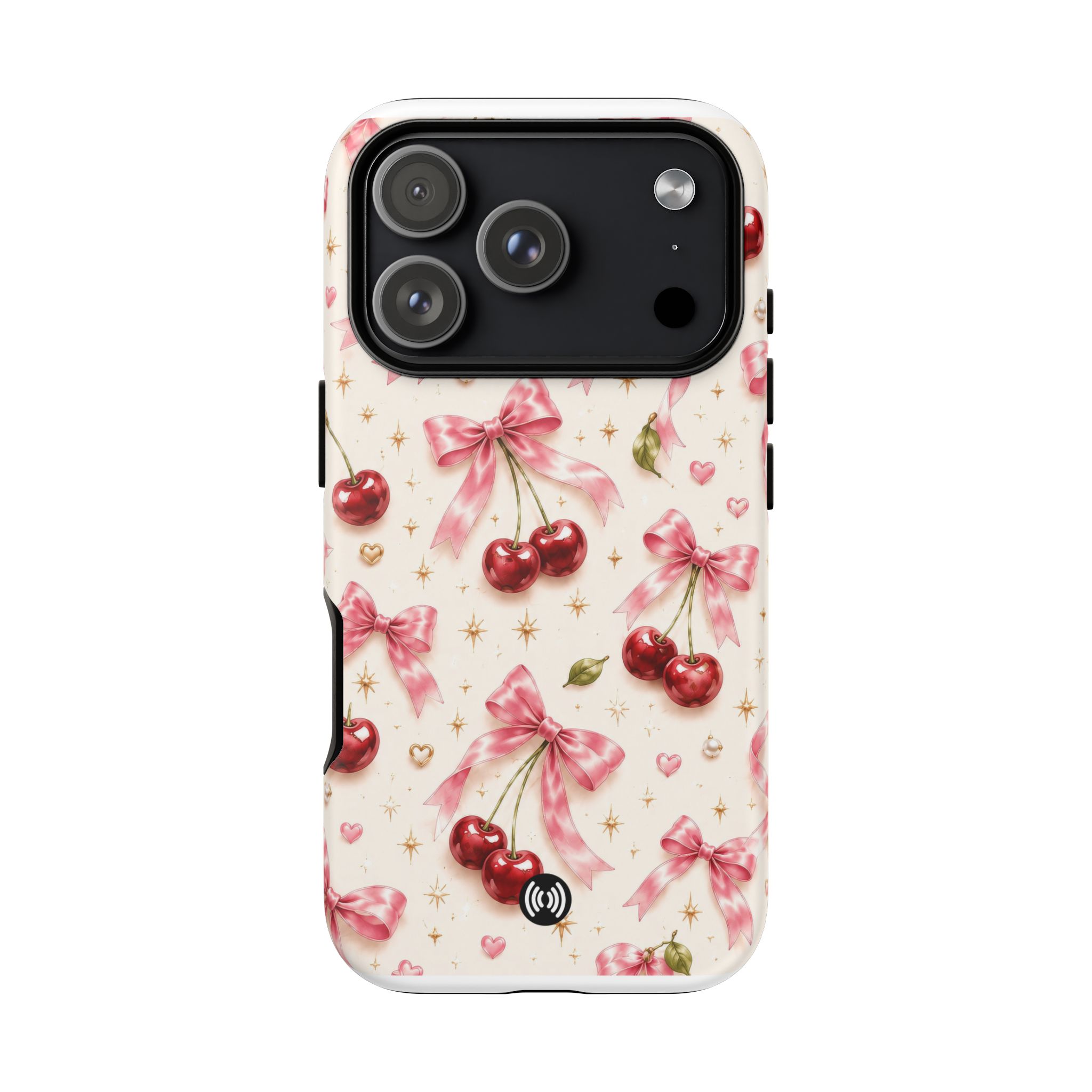 Cherry Bow Tough Phone Case — Cute Retro Cherry Pattern Protective Phone Cover - Image 47