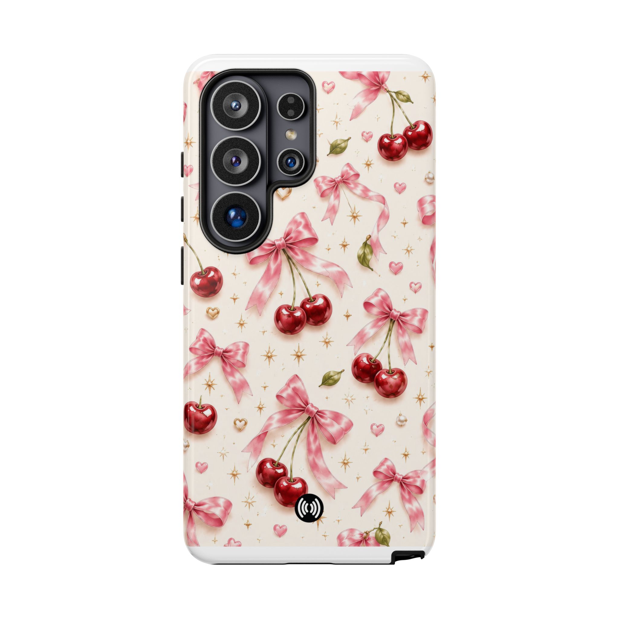 Cherry Bow Tough Phone Case — Cute Retro Cherry Pattern Protective Phone Cover - Image 57