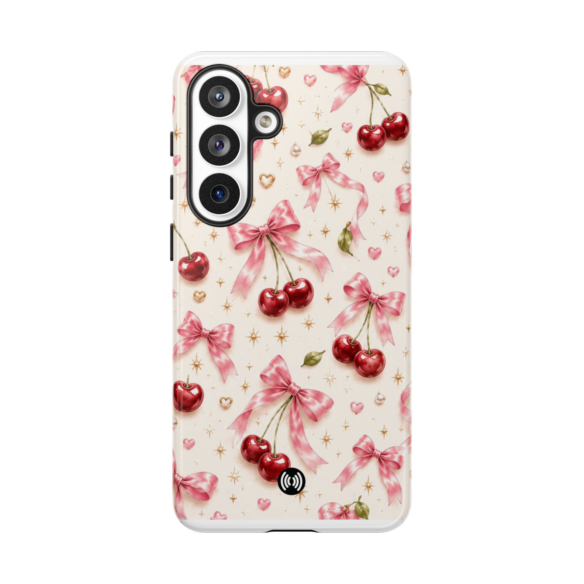 Cherry Bow Tough Phone Case — Cute Retro Cherry Pattern Protective Phone Cover - Image 53