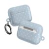 Pastel blue polka dot AirPods case with keyring by CellFinds