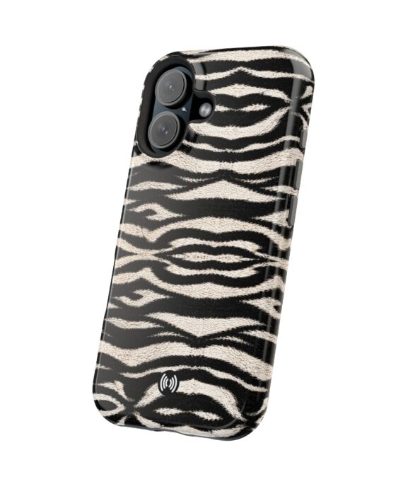 Black and white zebra print MagSafe phone case by CellFinds