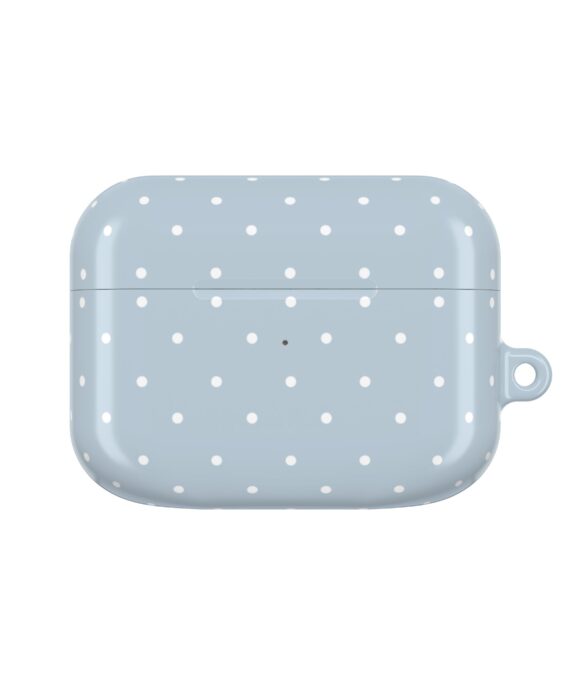 Polka Dot Silicone AirPod Case – Pastel Blue Protective Cover