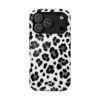 Black and white leopard print magnetic impact-resistant phone case