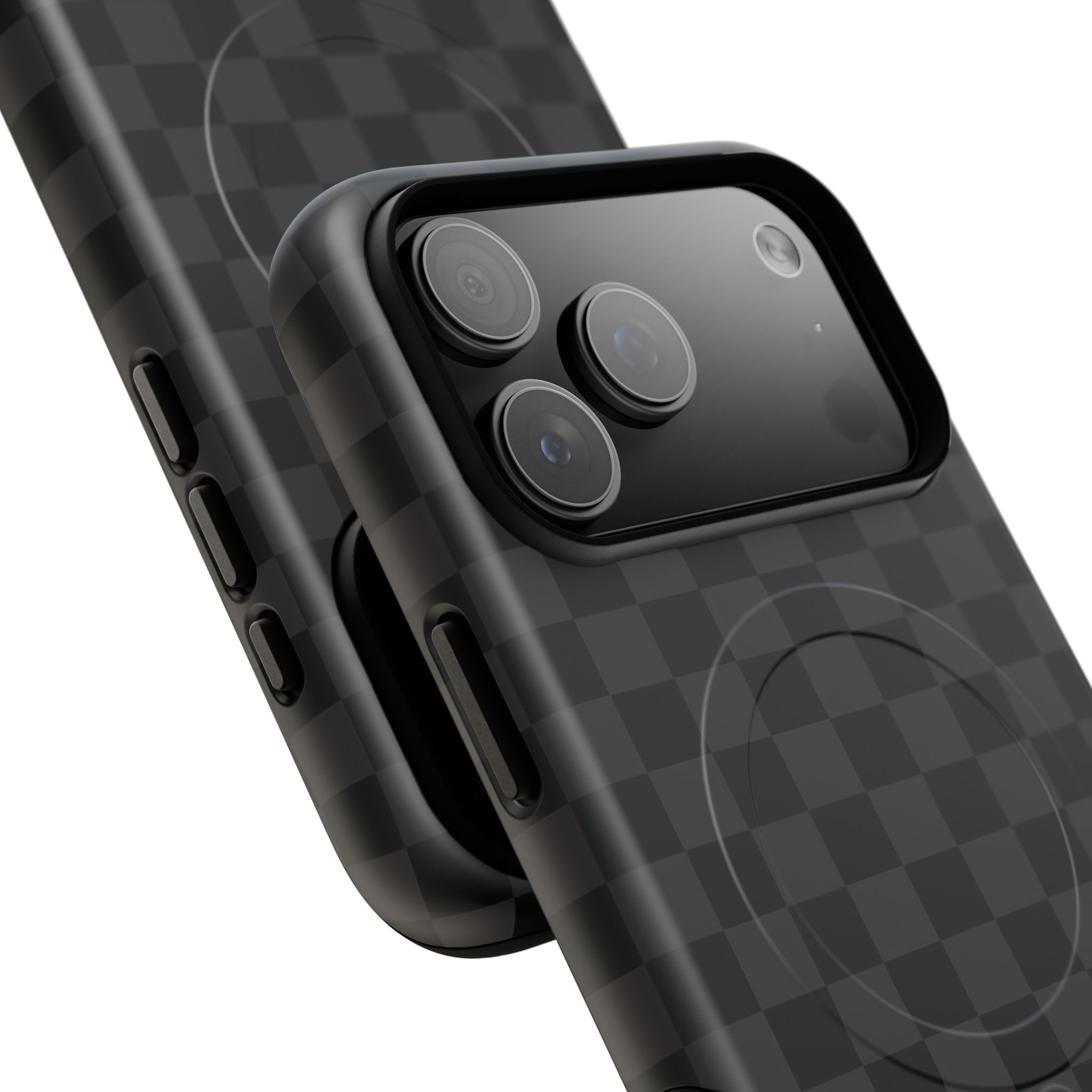 MagSafe Tough Phone Case — Black Checkered Protective Cover - Image 3