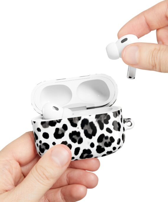 Black & White Leopard Print AirPod Case