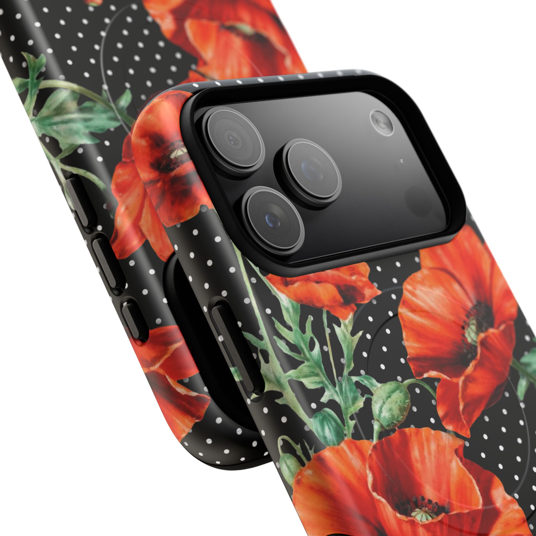 Red Poppy Floral MagSafe® iPhone Case - Image 3