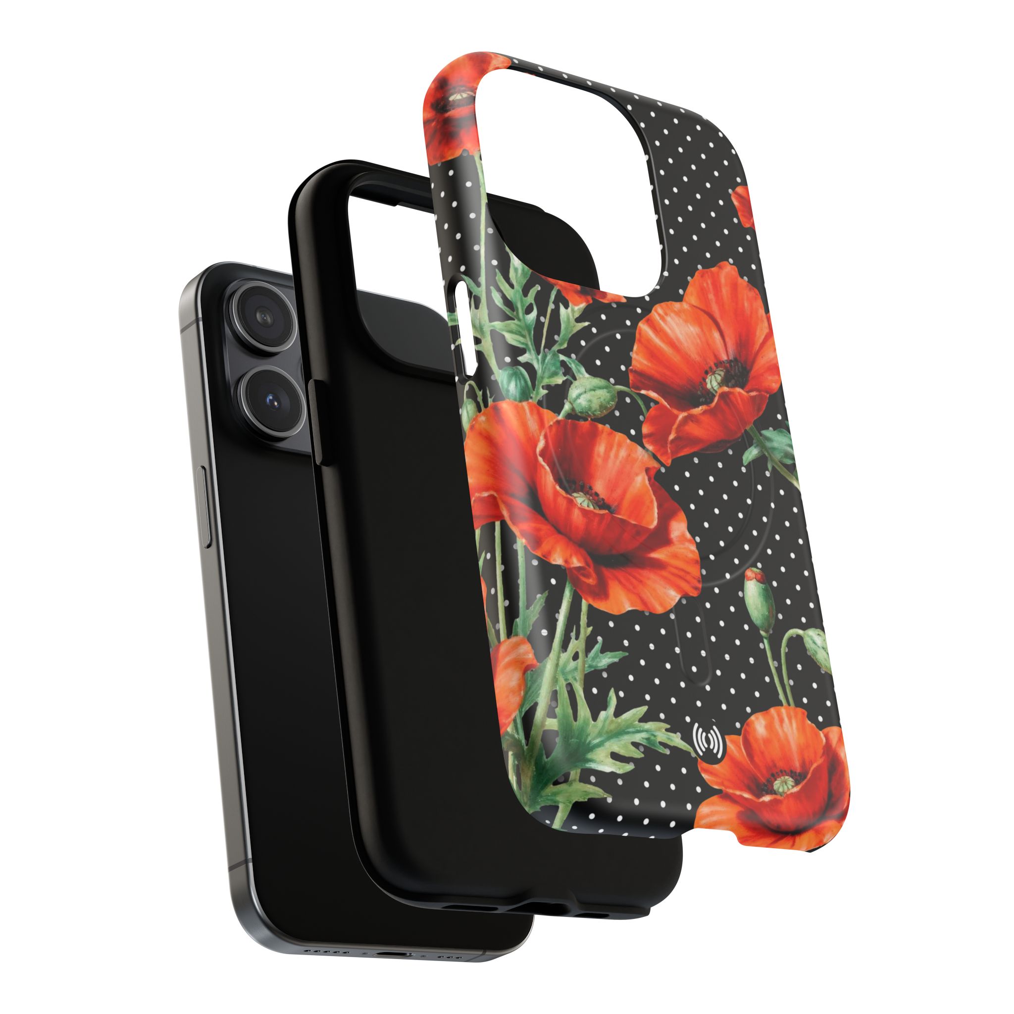 Red Poppy Floral MagSafe® iPhone Case - Image 2